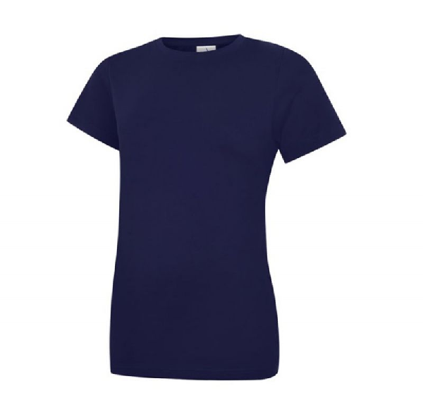 Camiseta de manga corta Uneek, de 100% algodón, de color Azul marino, talla 96.5cm