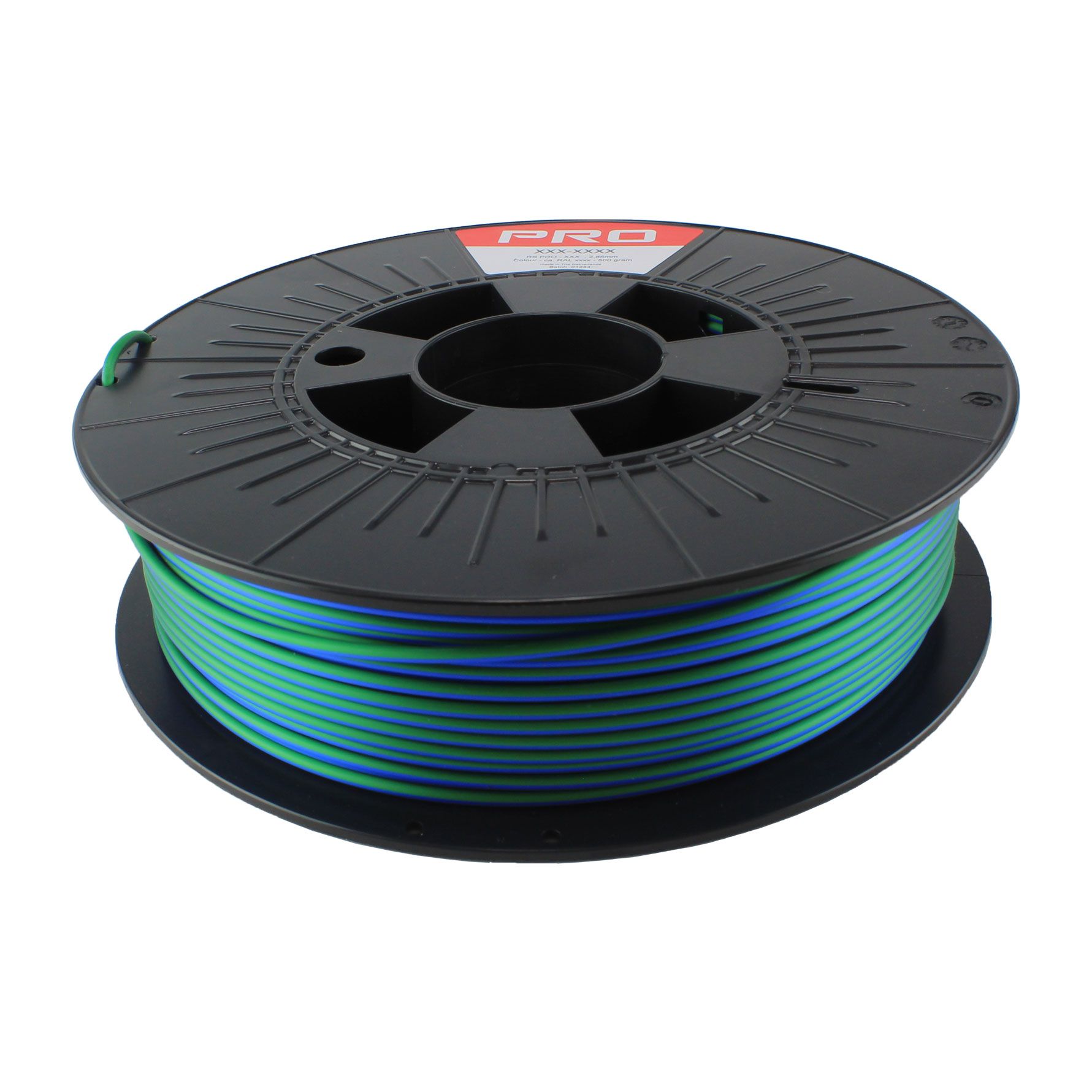 RS PRO 2.85mm Blue/Green 3D Printer Filament, 300g - Y2358906 01