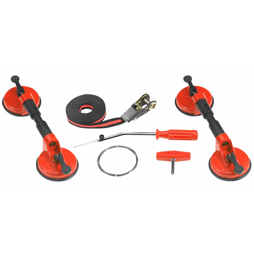 Facom,Automotive Kit Braided Wire For Windshields, Pull Handle, Ratchet Strap, Removal Tool, Suction Cups D.28B
