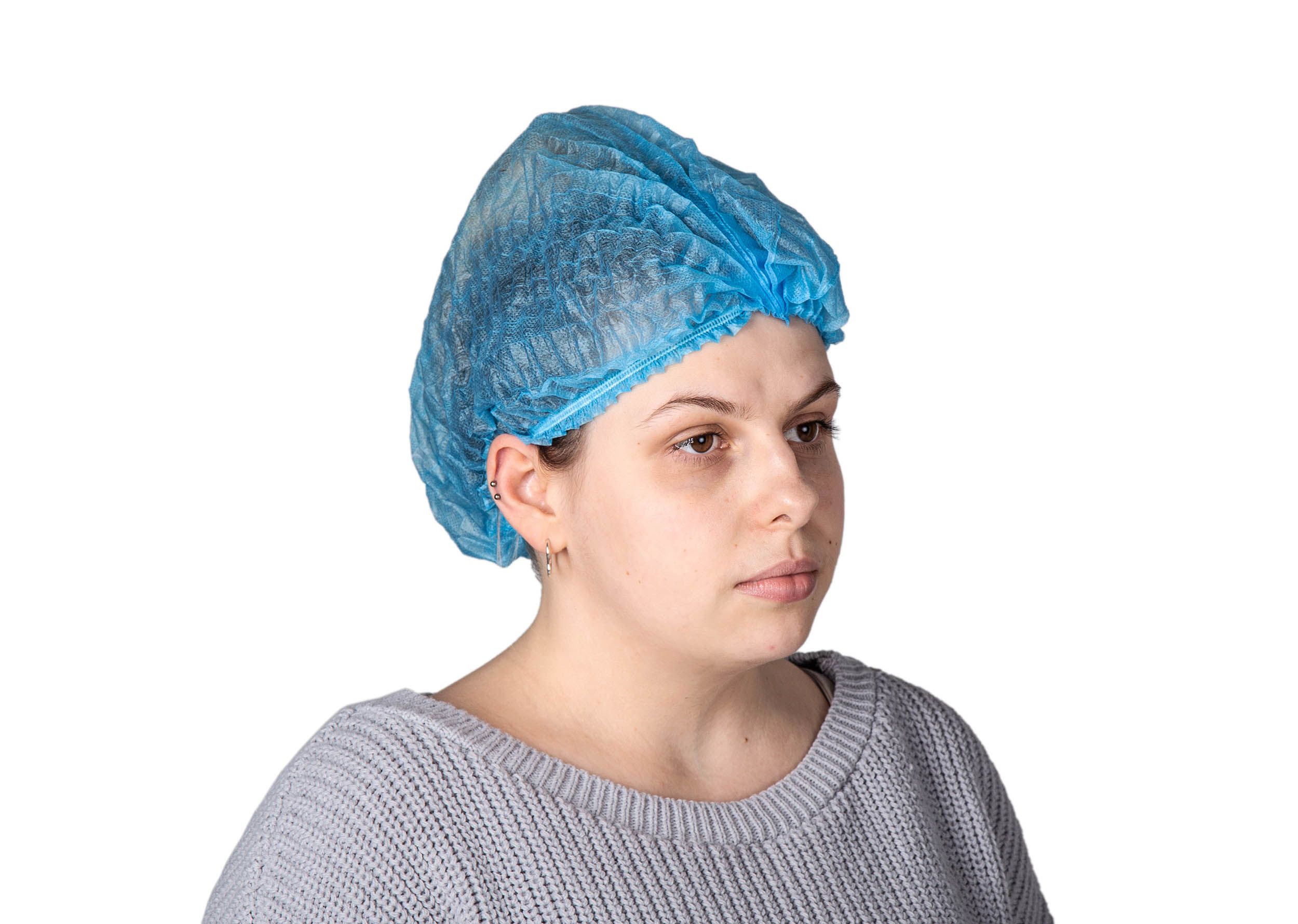 Charlotte cheveux Jetable bleue en Polypropylène, taille  taille unique, pour  pour Industrie alimentaire