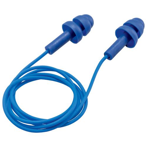 Tapones reutilizables Azul con cable Uvex uvex whisper, atenuación SNR 27dB, 50Par pares