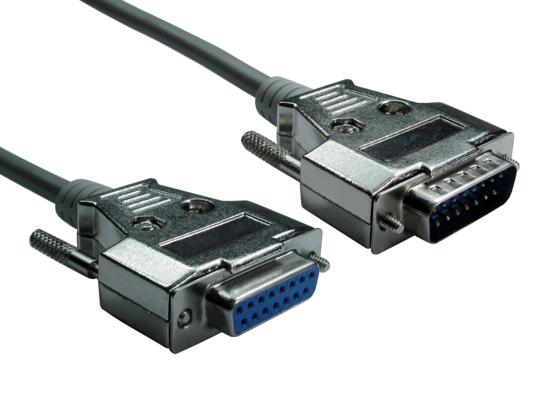 Cable serie RS PRO, long. 1.5m, con. A: D-sub de 15 contactos Macho, con. B: D-sub de 15 contactos Hembra