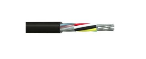 RS PRO Multicore Industrial Cable, 2 Cores, 0.22 mm², Military, Unscreened, 100m, Black PVC Sheath