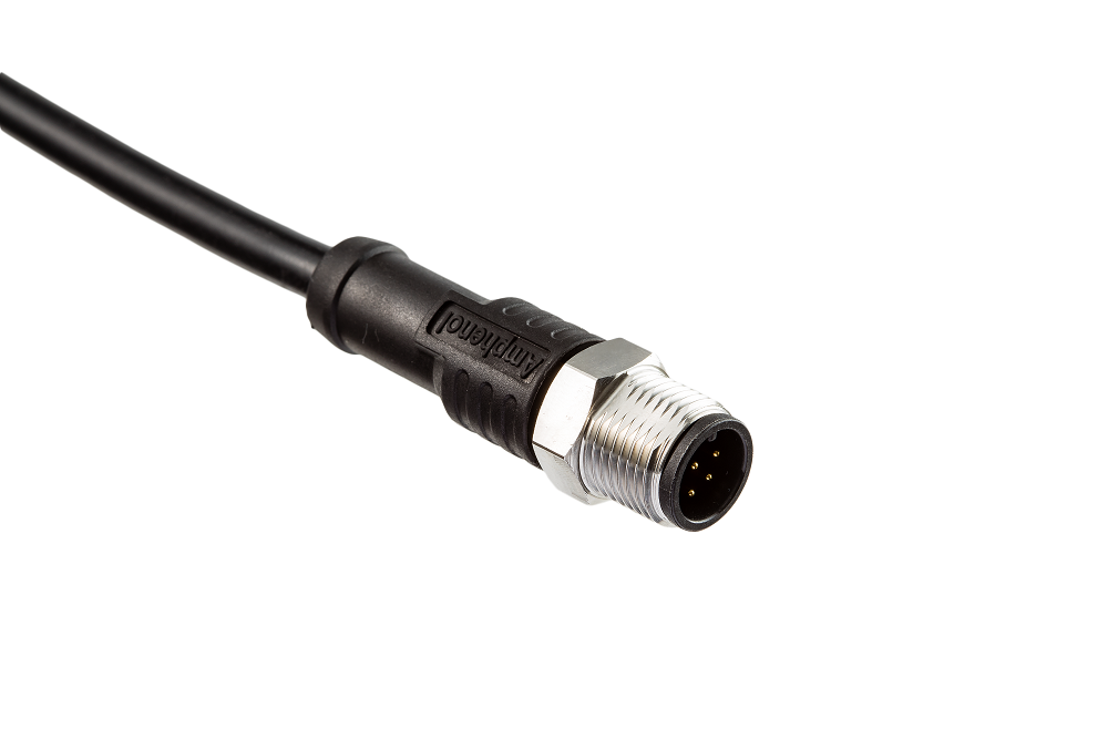 Amphenol M12 Straight Male M12 to Unterminated Sensor Actuator Cable, 5 Core, 2m