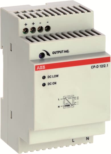 ABB CP DIN Rail Power Supply ac Input, 12V dc dc Output, 2.1A Output