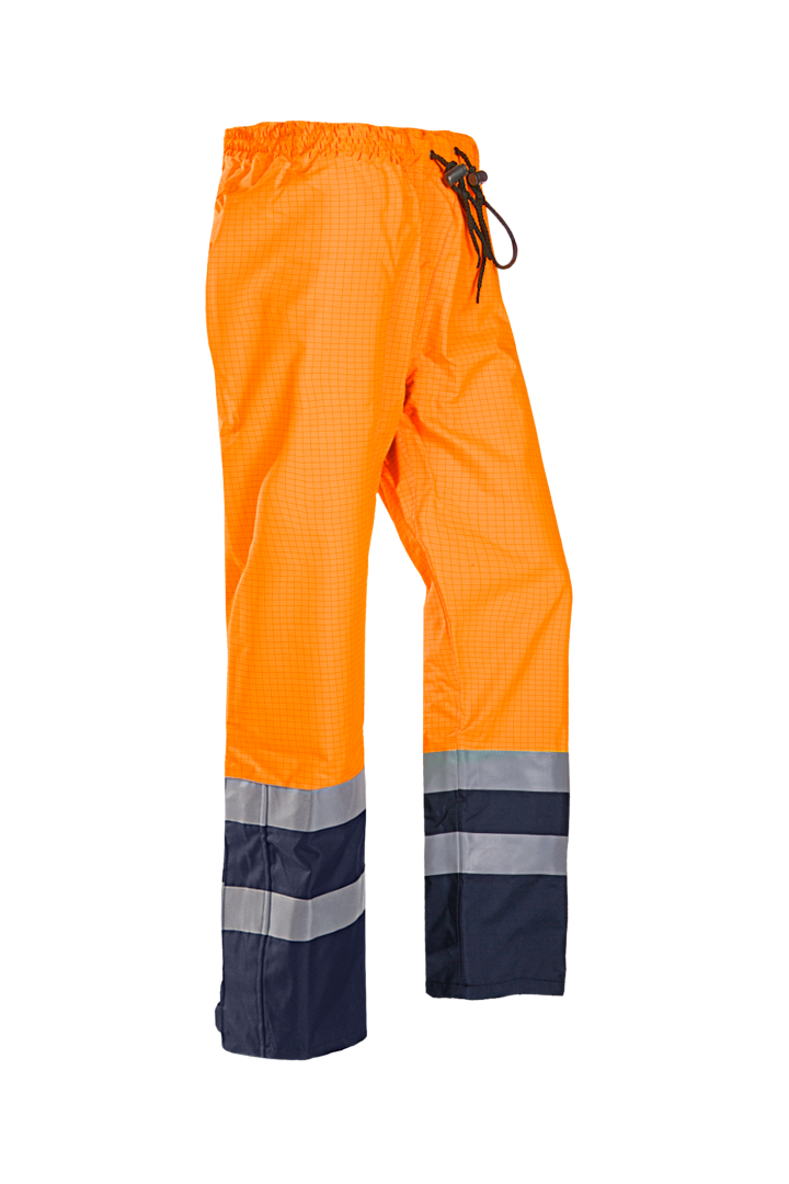 Pantalon haute visibilité Sioen Flensburg, taille L, Orange/bleu marine, Homme, Antistatique, Retardateur de flamme