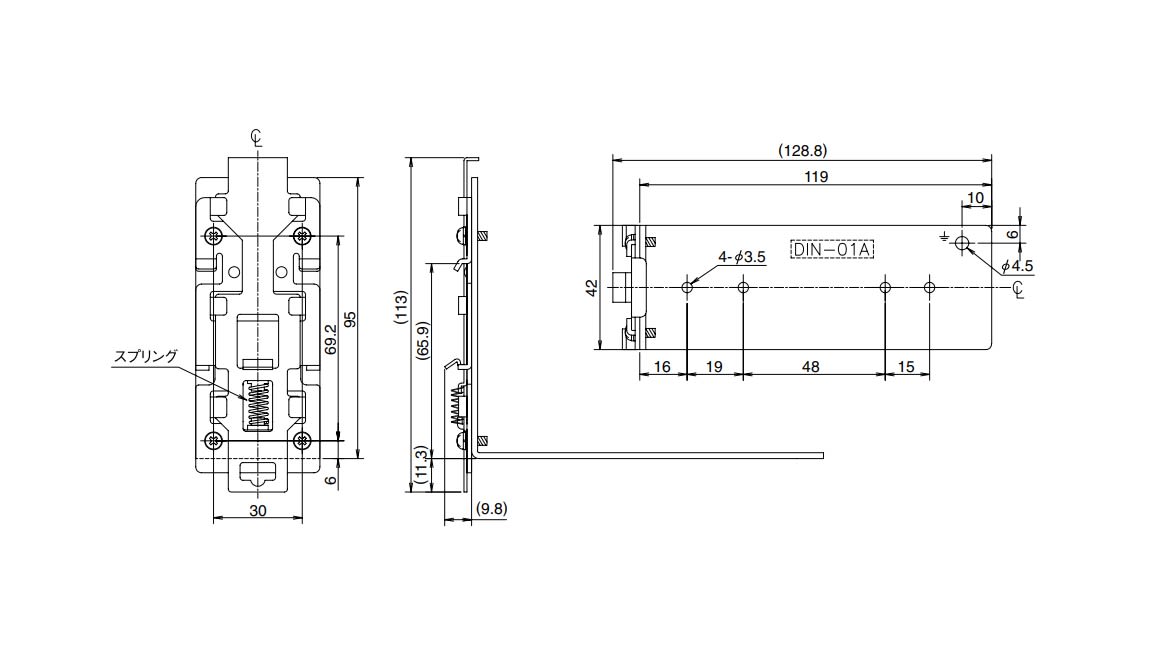 DIN01A TDKLambda Mounting Bracket, for use with HWS15A, HWS30A