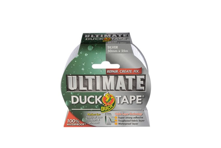 DUCK TAPE Duck Tape 232153 Duct Tape, 25m x 50mm, Silver, Gloss Finish