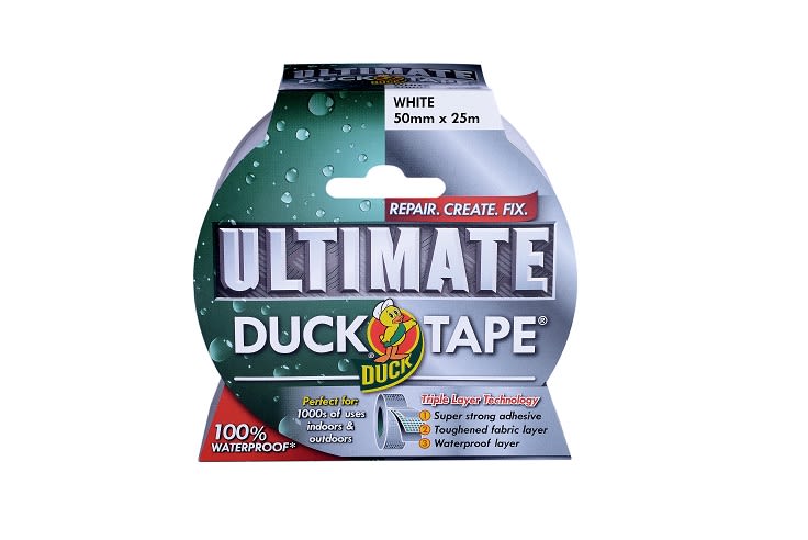 DUCK TAPE Duck Tape 232160 Duct Tape, 25m x 50mm, White, Gloss Finish