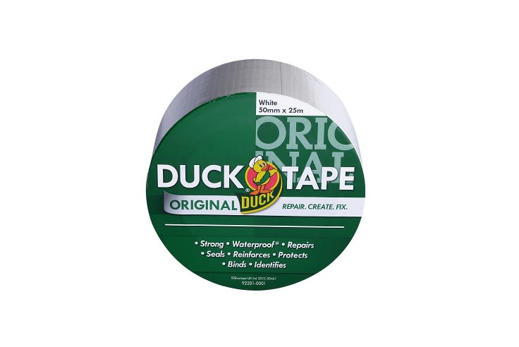DUCK TAPE Duck Tape 232335 Duct Tape, 25m x 50mm, White, Gloss Finish