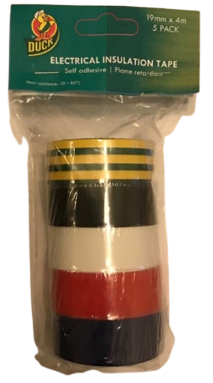 DUCK TAPE Duck Tape Assorted PVC Electrical Insulation Tape, 19mm x 4m