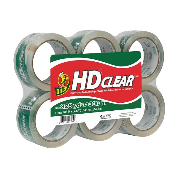DUCK TAPE 287084 Clear Packing Tape, 50m x 48mm