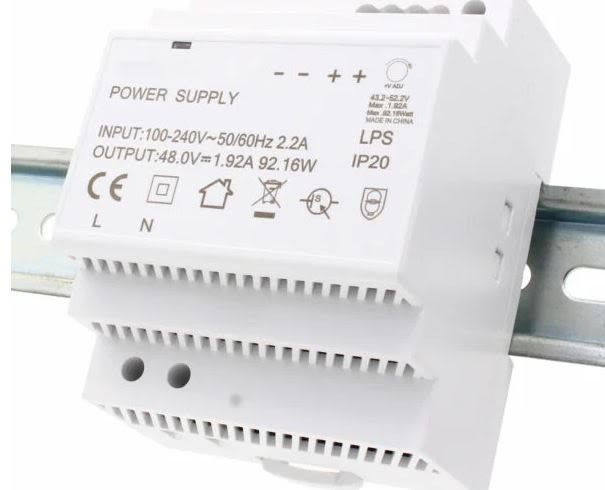 Brainboxes PW-301 DIN Rail Power Supply 100 -240V ac Input, 48V Output, 2A 96W