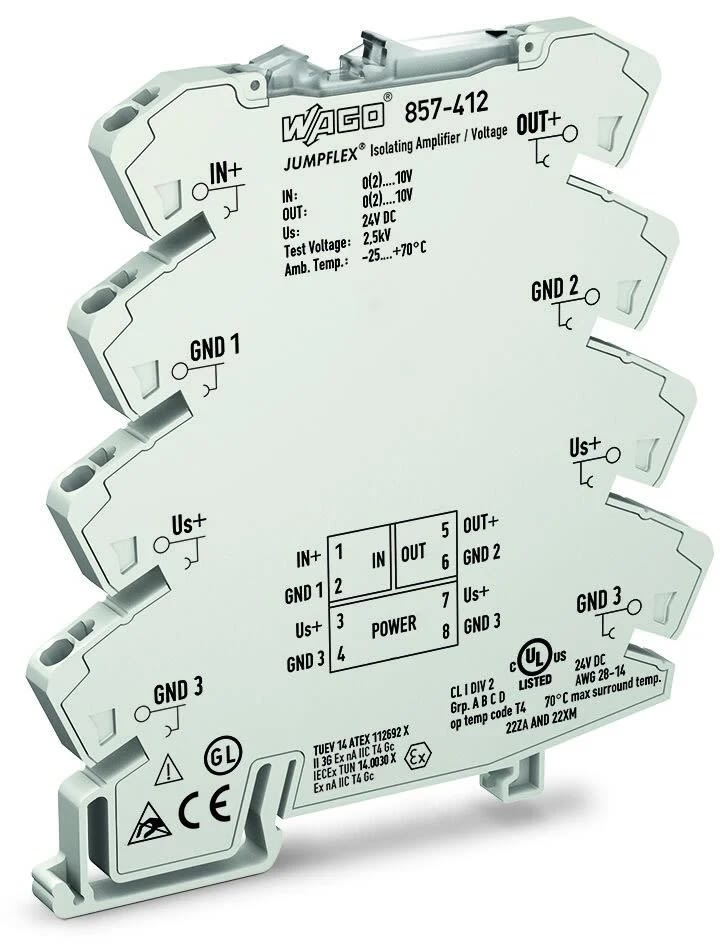 Wago 857 Series Signal Conditioner, Voltage Input, Current, Voltage Output