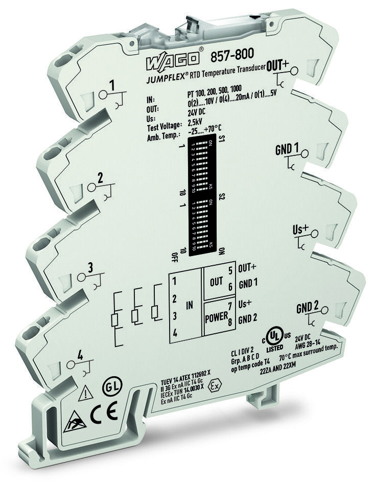 Wago 857 Series Signal Conditioner, Current, Voltage Input, Current, Voltage Output