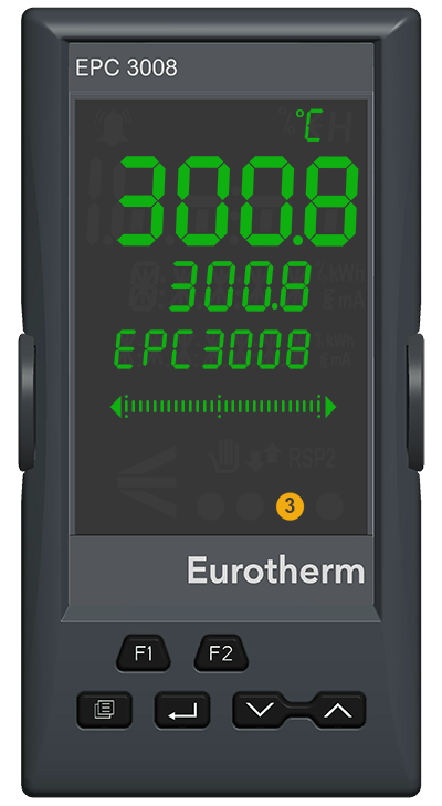 Eurotherm EPC3008 Panel Mount PID Controller, 48 x 96mm 1 Input 1 Relay, 24 V ac/dc Supply Voltage 10 x 24 Segment