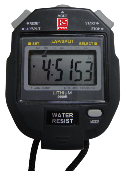 RS PRO Black Digital Pocket 23h 59min 59s | RS