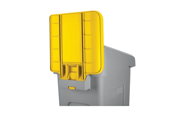Rubbermaid Commercial Products 298.5mm Yellow Polypropylene Waste Bin Lid for Slim Jim Recycling Station Lid Inserts,
