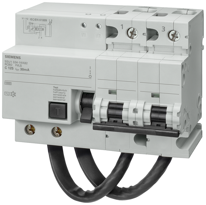 5SU1324-6KK82 | Siemens Type B RCBO - 2P, 125A Current Rating, 5SU1 ...