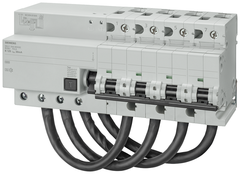 Siemens Type C RCBO - 4P, 100A Current Rating, 5SU1 Series