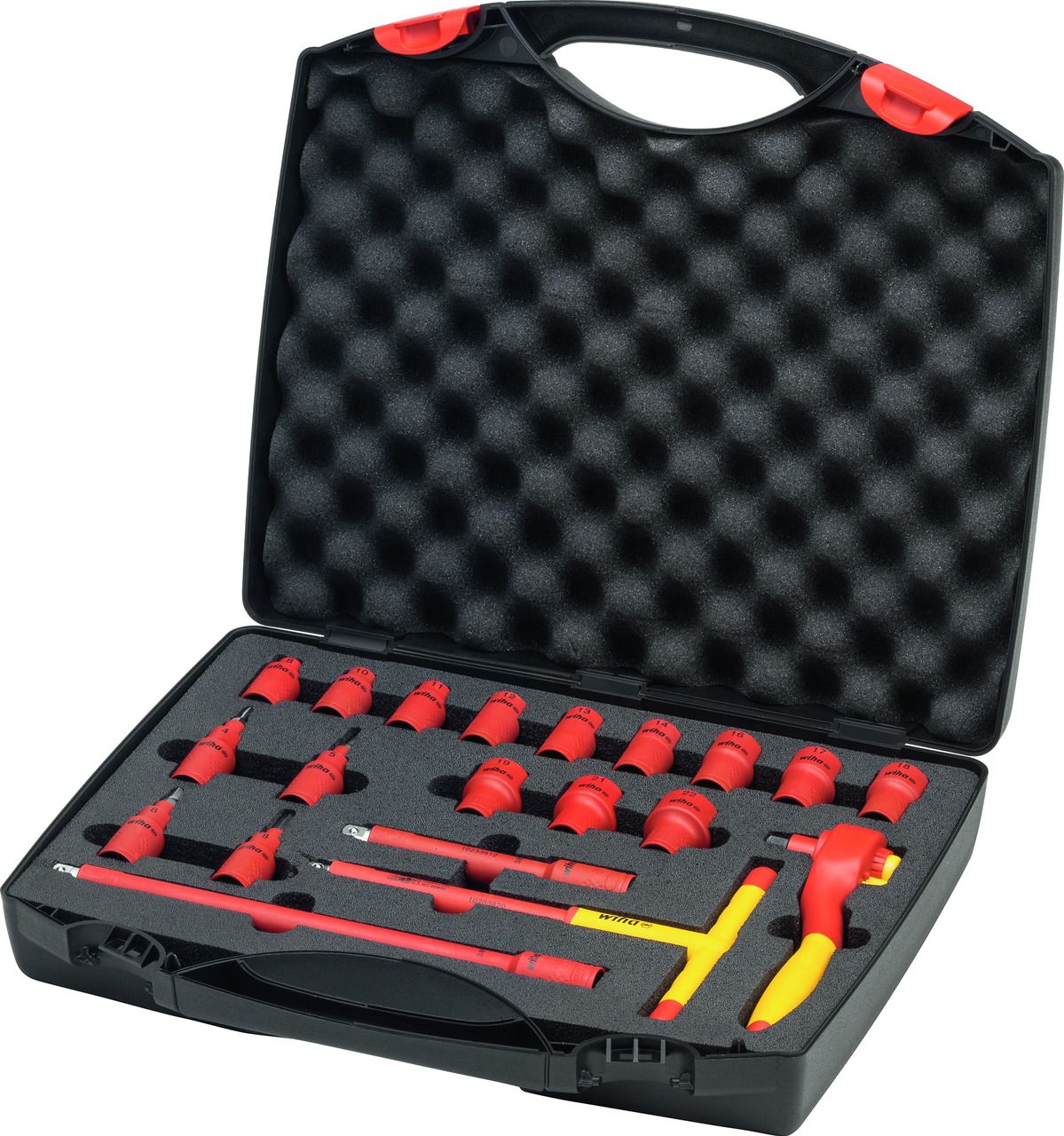 Wiha Tools 43023 21 Piece , 3/8 in Ratchet Wrench and Bit Set