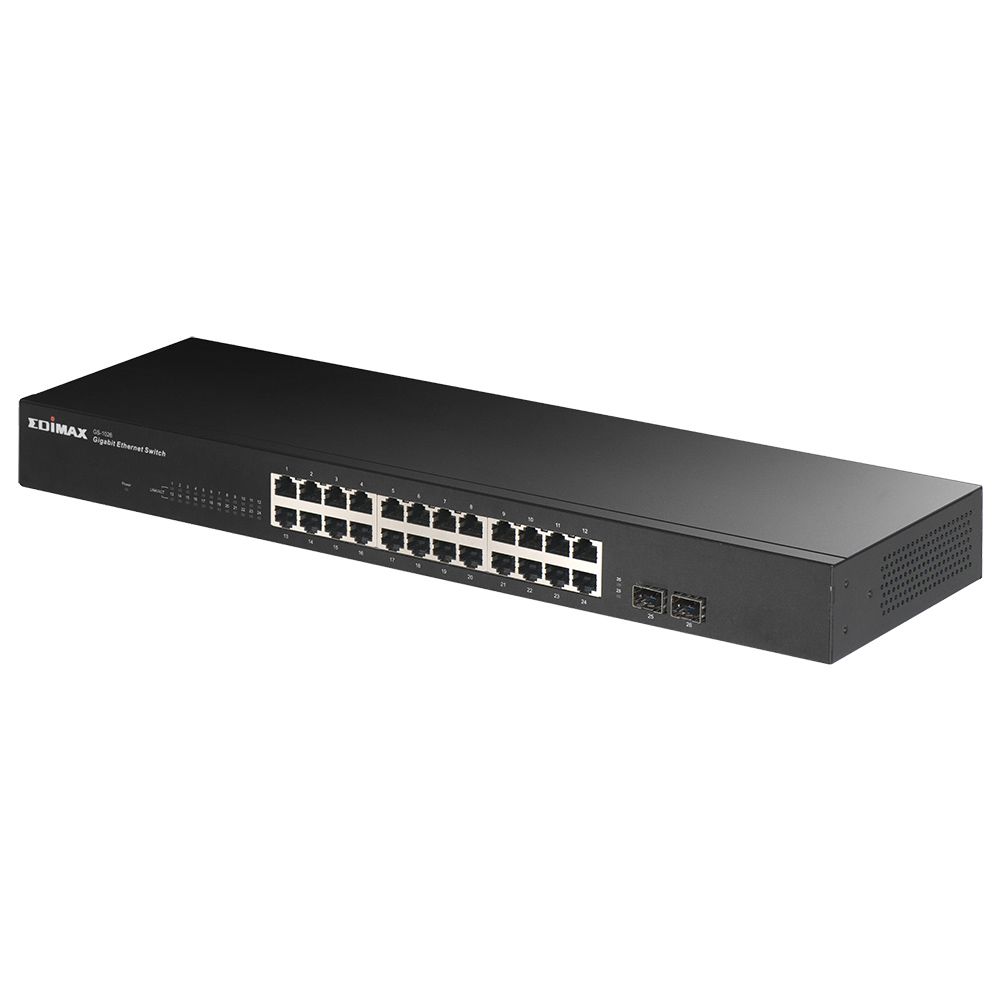 Edimax Unmanaged Ethernet Switch, 24 RJ45 Ports, 2000Mbit/s Transmission, 100 - 240V ac