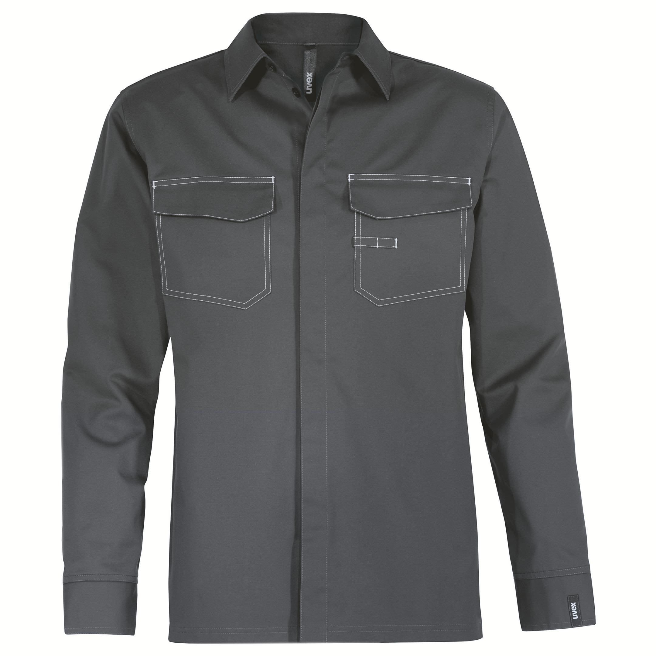 Uvex suXXeed GreenCycle Grey Cotton, Elastane, Polyester Work Shirt, UK 4XL, EU 4XL