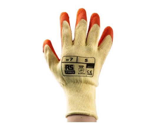 RS PRO Orange Abrasion Resistant, Tear Resistant Work Gloves, Size M, Latex Coating