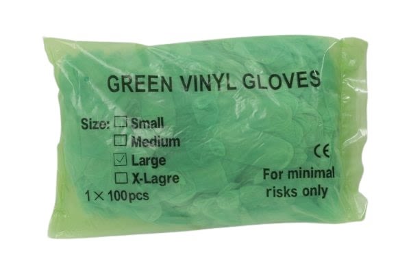 Egyszerhasználatos kesztyűk Zöld XL