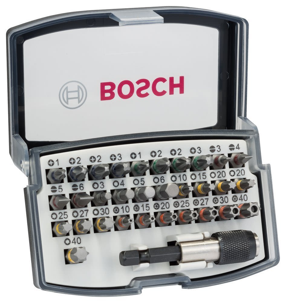 2607017319 Bosch Screwdriver Bit Set 32 Pieces, Phillips, Pozidriv