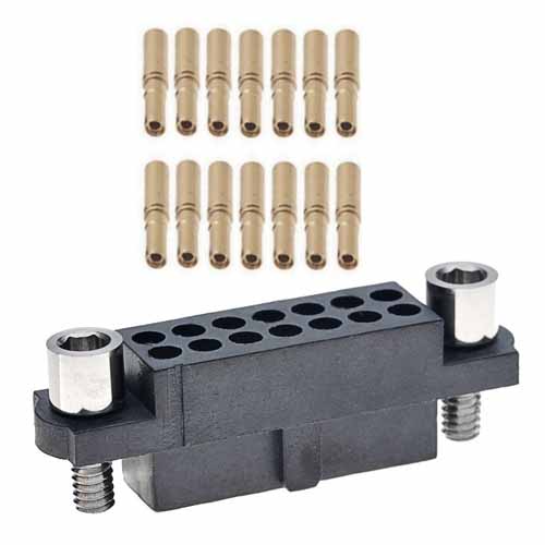 M80-481 Connector Kit Containing 8 x Barrel Crimp Contacts Loose, Housing With Hex Socket Head (Allen) Jackscrews Fitted