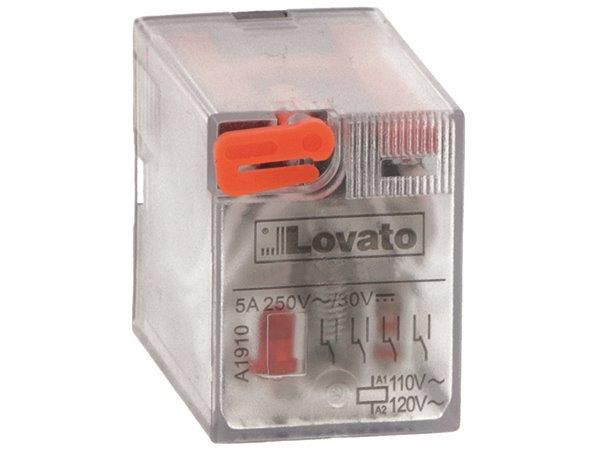 Lovato Plug In Non-Latching Relay, 110V ac Coil, 7A Switching Current, DPDT