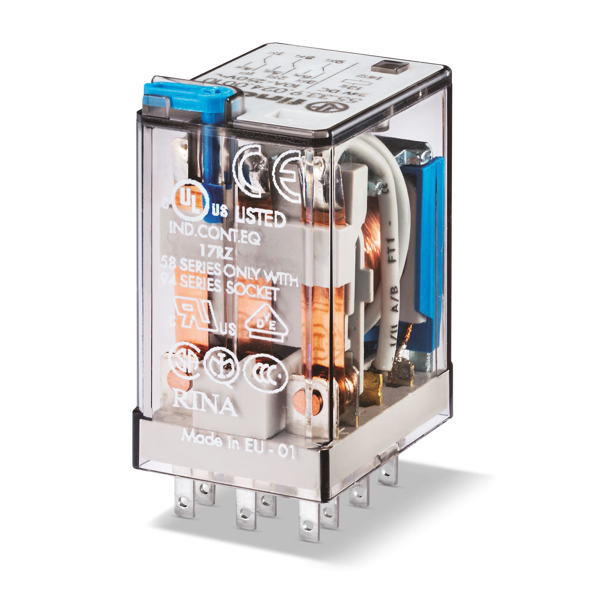 553381100000 Finder Plug In Relay, 110V ac Coil, 10A Switching