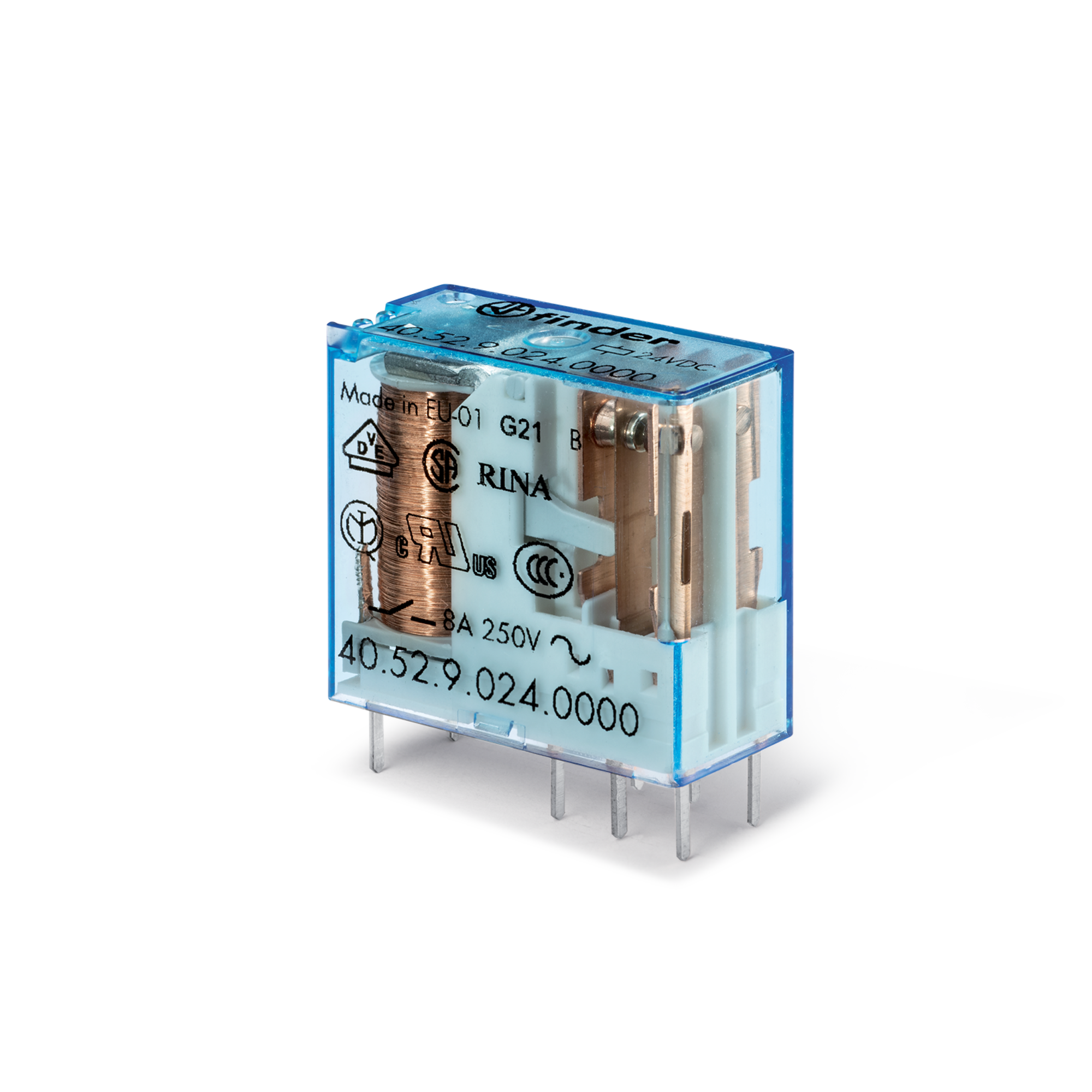 405270240001 Finder PCB Mount, Plug In Relay, 24V dc Coil, 8A