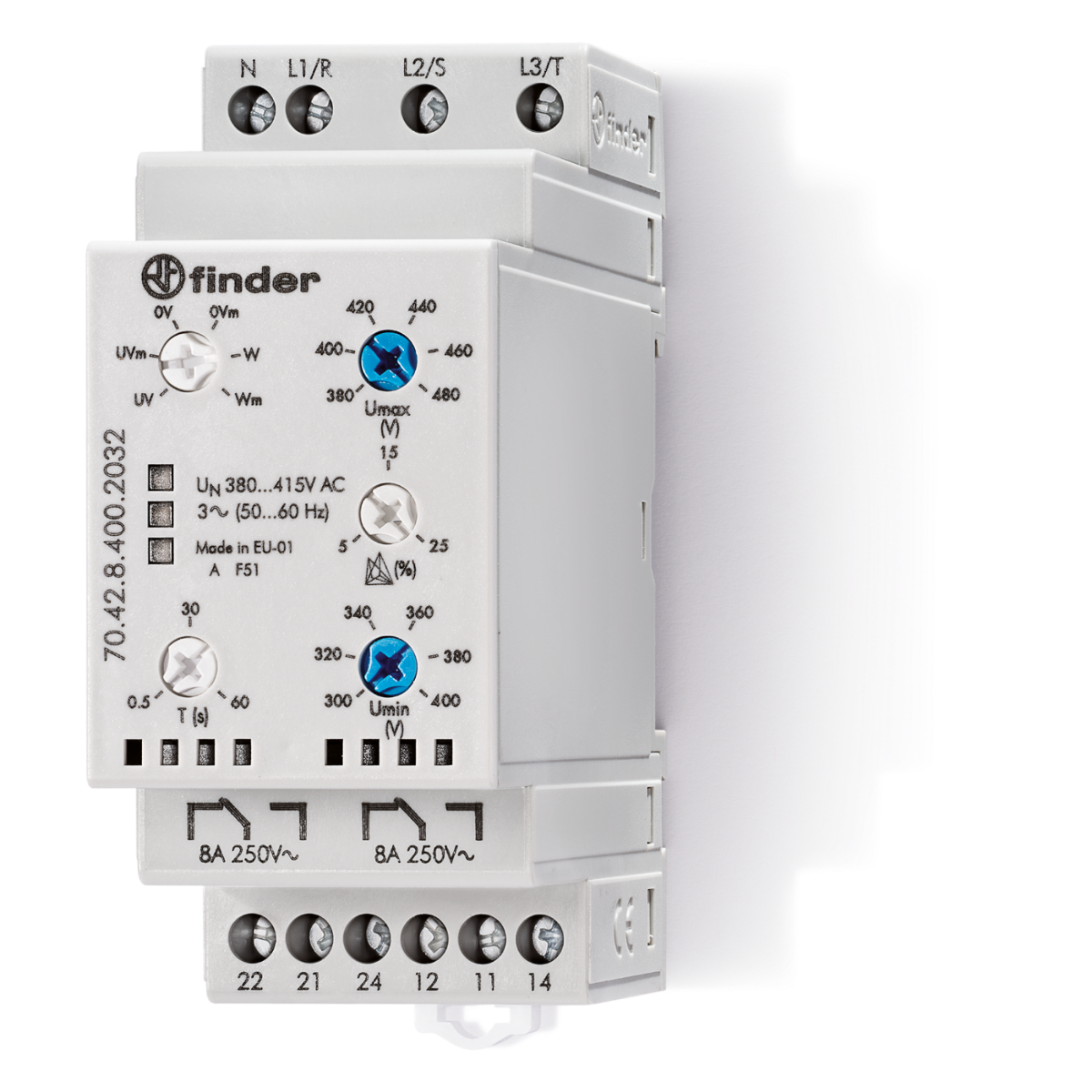 704284002032 Finder Voltage Monitoring Relay, 3 Phase RS