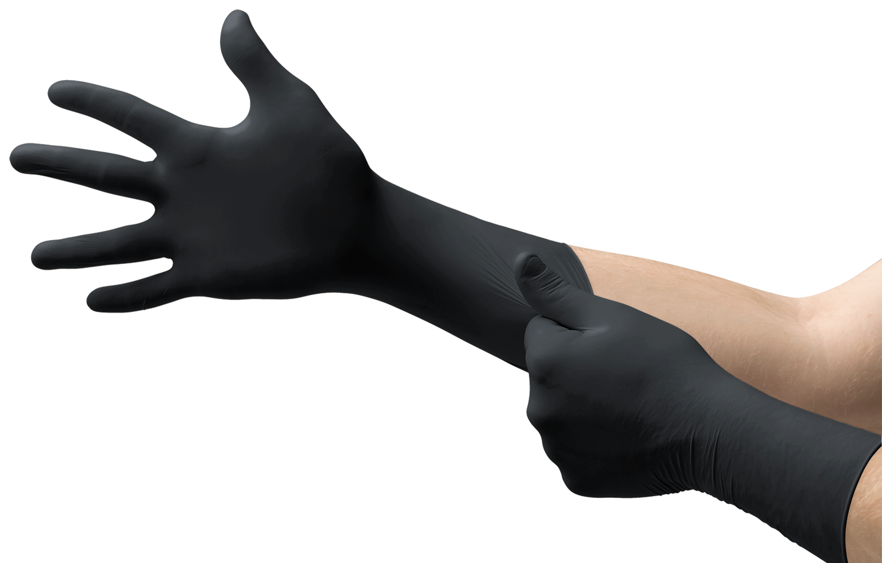 Ansell Black Powder-Free Nitrile Disposable Gloves, Size XXL