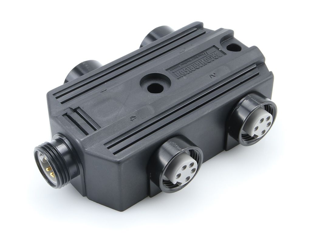 1300360005 Brad from Molex 130036 Series Sensor Box, 5 way, 4 port RS