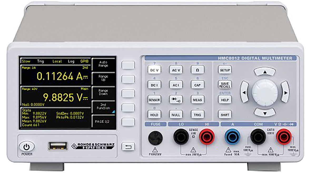 Rohde & Schwarz HMC8012 Bench Digital Multimeter, True RMS, 10A ac Max, 10A dc Max, 750V ac Max - UKAS Calibration