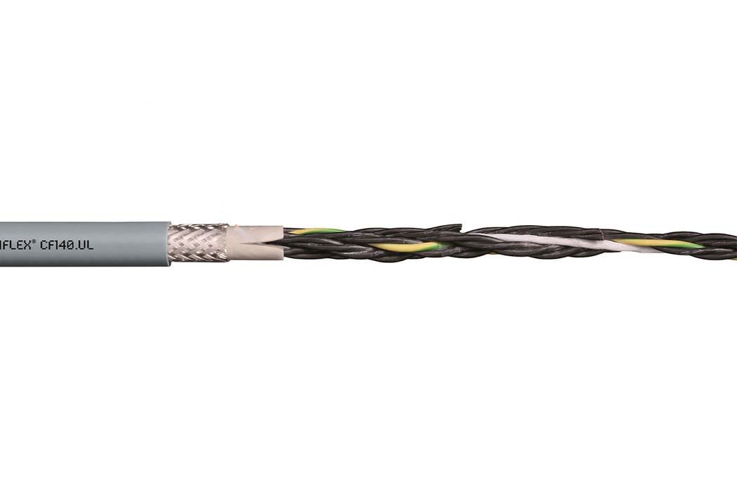 Igus chainflex CF140.UL Control Cable, 4 Cores, 1.5 mm², Screened, 10m, Grey PVC Sheath, 15 AWG