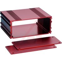 Box Enclosures ALUM ENCLOSURE, 2 PLATES, 8 SCREWS, RED ANODIZED, 1.77 H X 4.27 W X 3.15 L