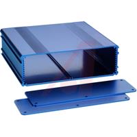 Box Enclosures ALUM ENCLOSURE, 2 PLATES, 10 SCREWS, BLUE ANODIZED, 2.11 H X 6.68 W X 6.30 L