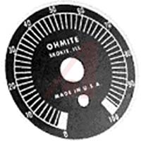 Ohmite Dial; Aluminum; 1-1/4 In.; Black-Enameled; 0 To 100%