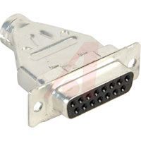 TE Connectivity Connector, Cable; Receptacle; Full Metal Shell; 2; 15; 20 AWG; 0.35 In.; Black