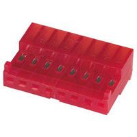 TE Connectivity MTA-100 Connector, Receptacle, 8 Pos., Closed End, IDC, 22 AWG, Red