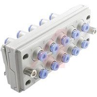 SMC CONNECTOR, PNEUMATIC, 1/8IN. OD TUBE, 10 STATION, RECTANGULAR