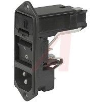 Schurter Module, Pwr Entry;AC Inlet And 2-Pole Fuseholder/Switch;Snap-In Mt;10A;250VAC