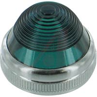 Dialight Cap, Lens; Green; 1.14 In.; 1 In.; 0.94 In.; Chrome Plated Brass (Base)