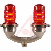 Dialight OBSTRUCTION LIGHTING FIXTURE, DOUBLE, 240 VAC, RED