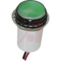 Dialight Indicator, Watertight LED;Green;1000fL;11/16In.;5VDC;Panel;6In. Wire;-25degC;85d