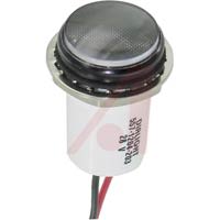 Dialight Indicator; Green; 0.7 In.; 28 V; Panel; 6 In. Wire Lead; White Polycarbonate